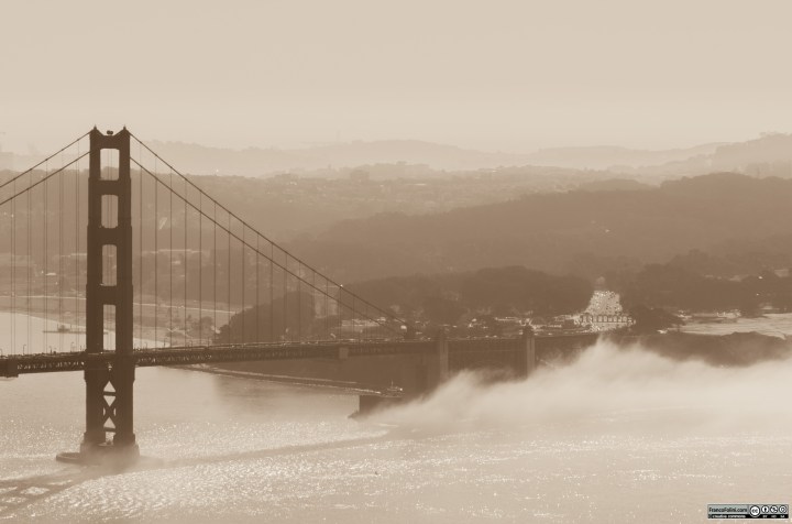 Golden Gate Bridge and the fog, San Francisco, CA