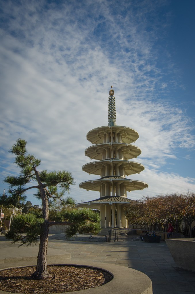 Peace Pagoda (made of concrete) in Japantown San Francisco, CA