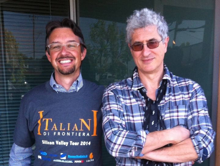 Roberto Bonzio con Fabrizio Capobianco, imprenditore valtellinese in Silicon Valley