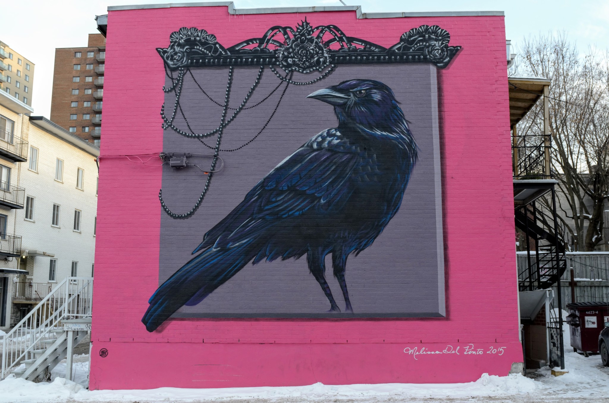 Murale: Corvo, Montreal, regione del Quebec, Canada