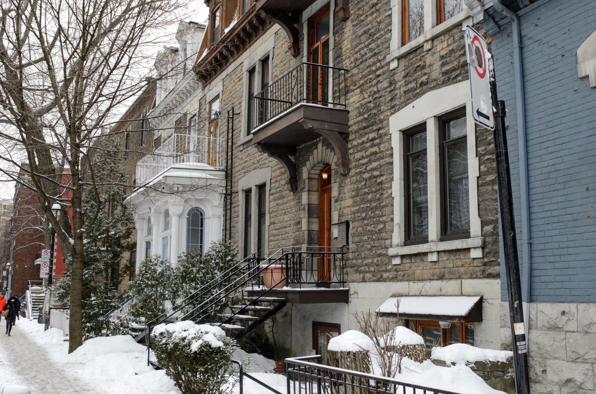 Una tipica strada di Montreal, regione del Quebec, Canada