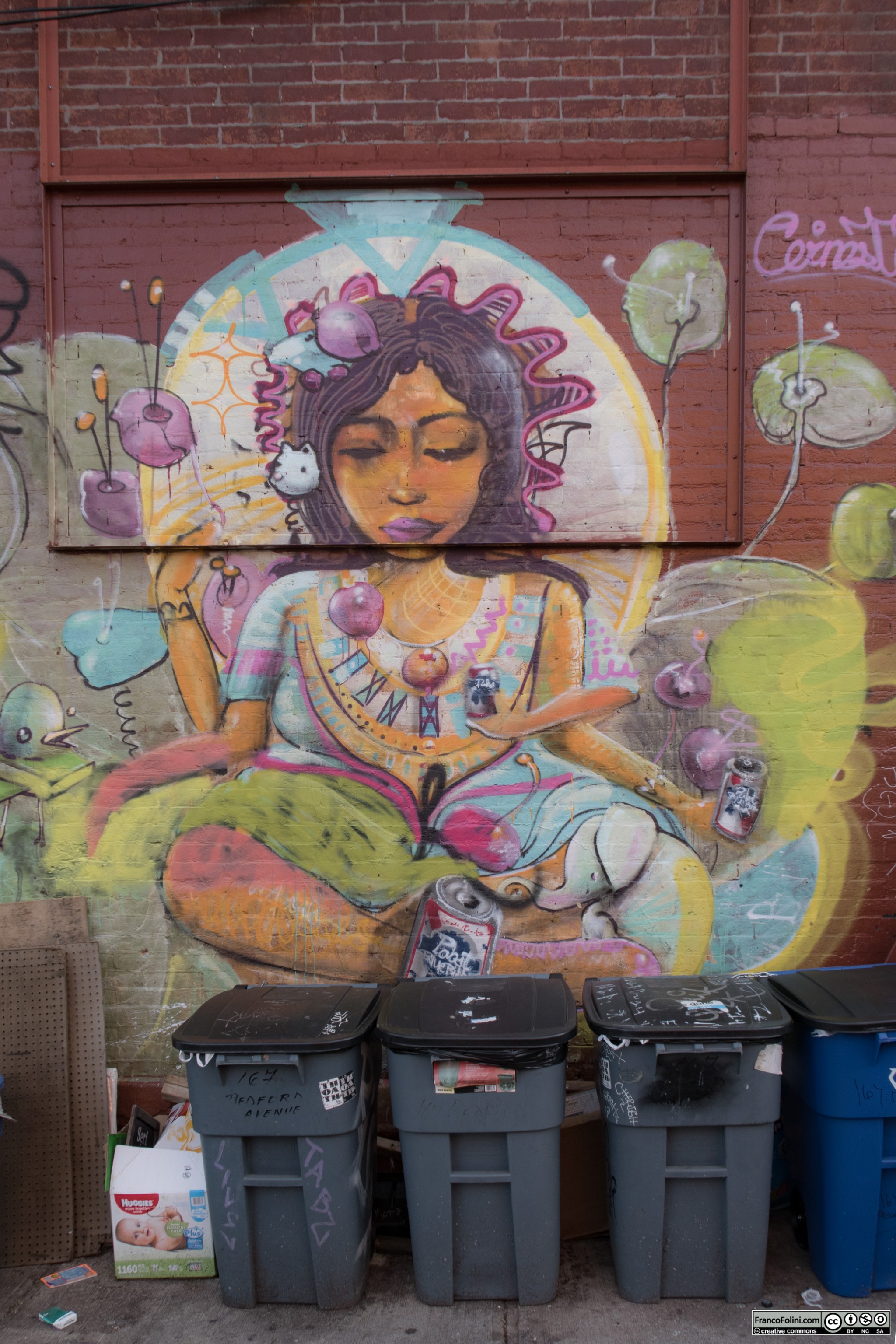 "A goddess" mural by Cernesto, Brooklyn, New York, US