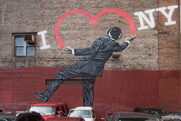"I Love New York" mural by Nick Walker, 17th Street and 6th Ave, Flatiron District,, Manhattan New York USA