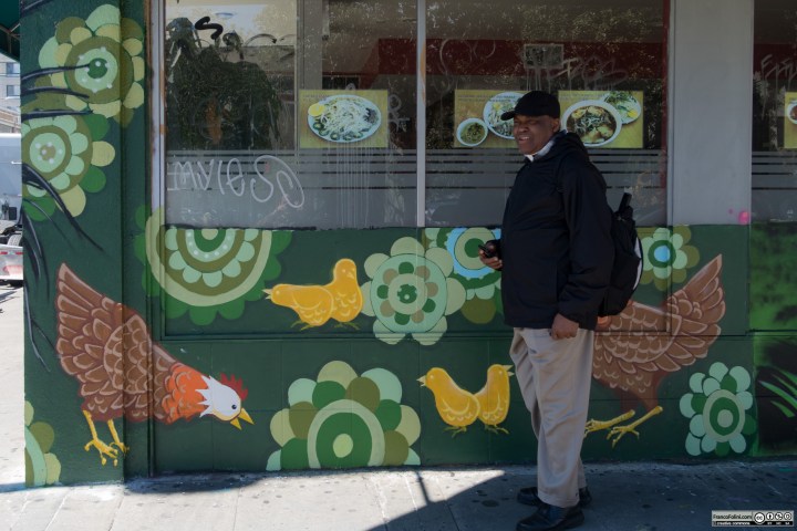Mural on the walls of a grocery shop, Chinatown Neighborhood of Oakland