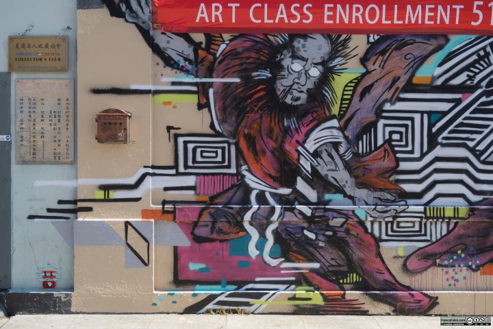 Asian figure mural, Chinatown Neighborhood of Oakland