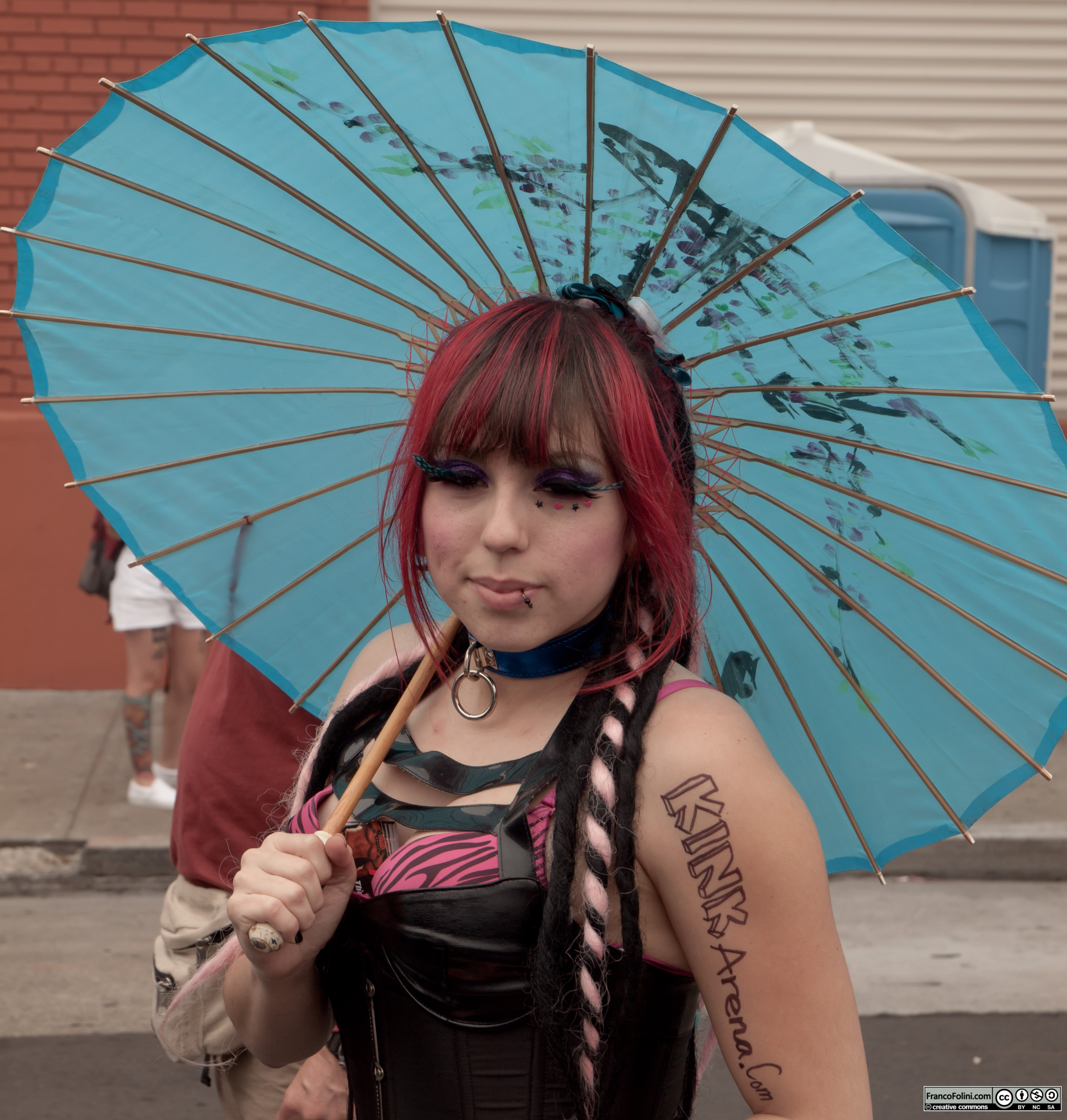 San Francisco Folsom Street Fair: girl with umbrella