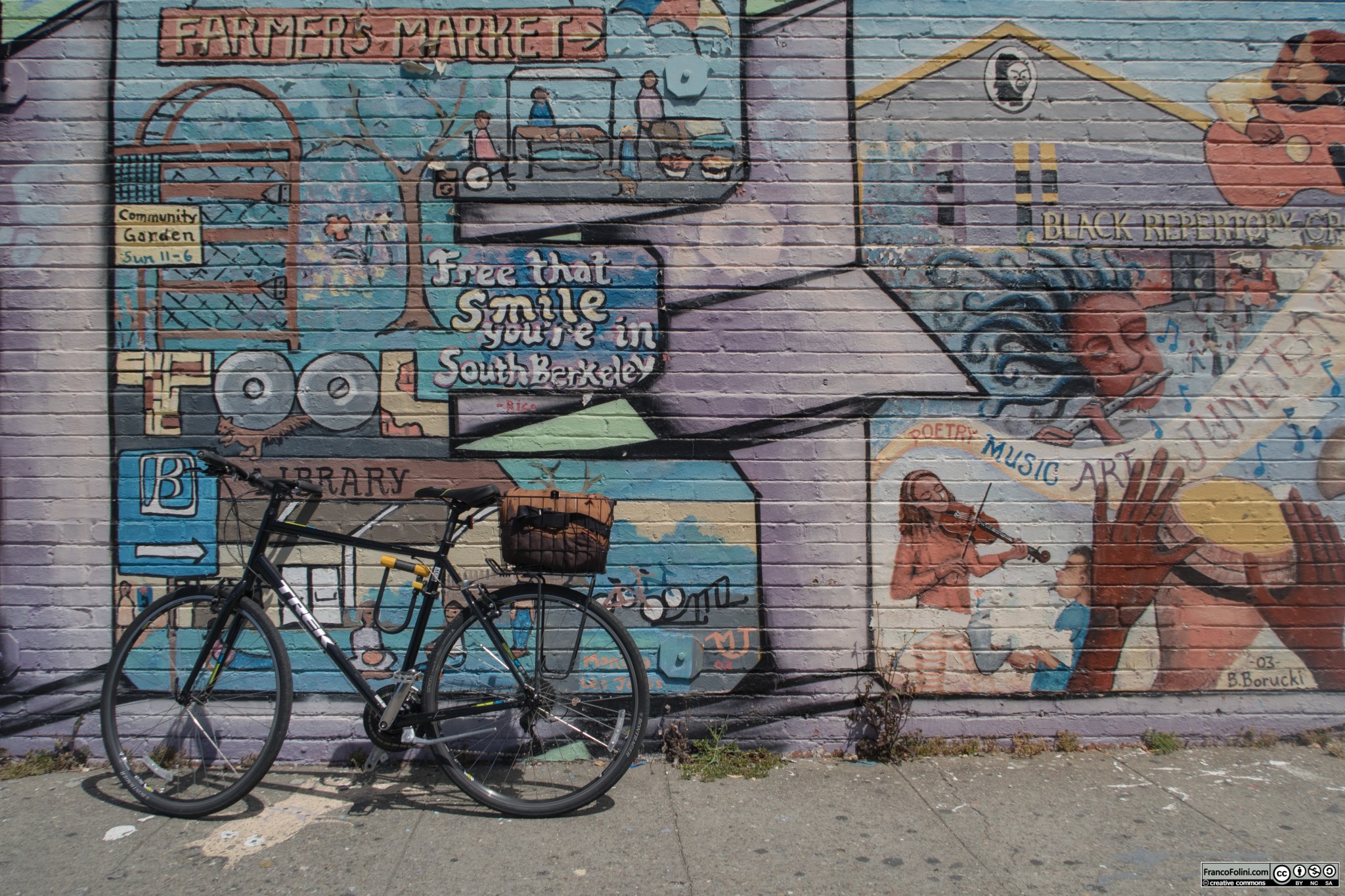 Bike and mural near the Ashby BART station in South Berkeley, CA