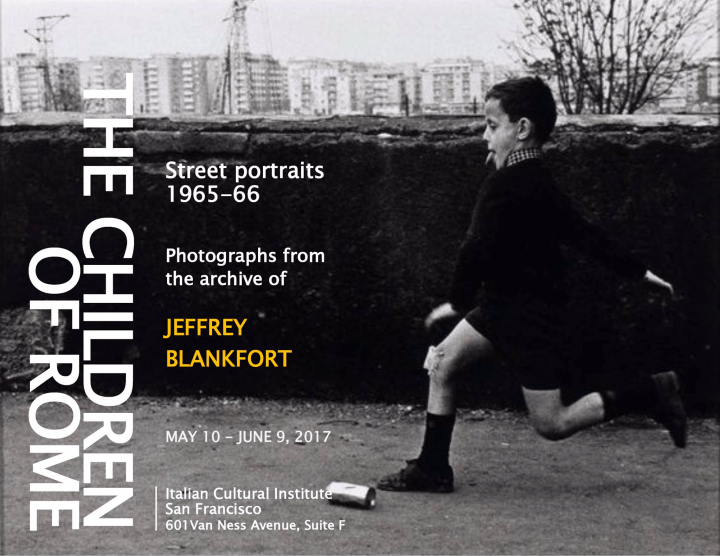 Locandina per l'esposizione delle fotografie di Jeff Blankfort all'Istituto Italiano di Cultura di San Francisco