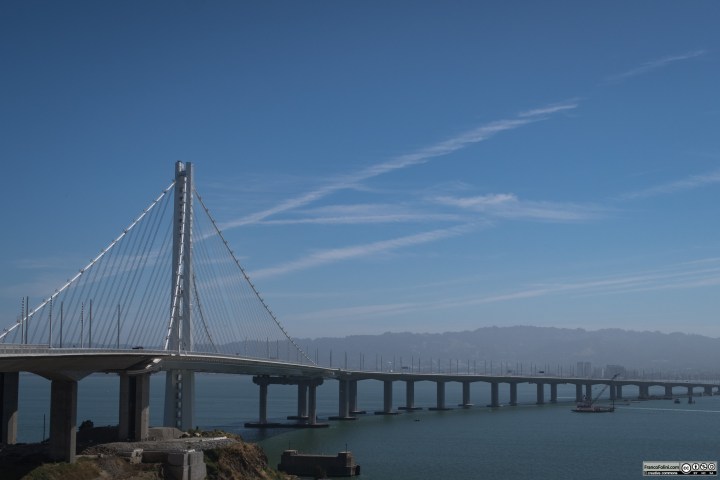 Il tratto del Bay Bridge tra Treasure Island e Oakland visto da Treasure Island