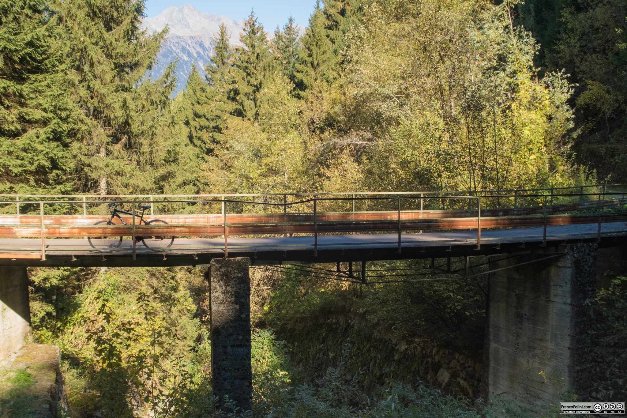 La decauville attraversa splendidi boschi e scavalca piccoli torrentelli con vecchi ponti in metallo.