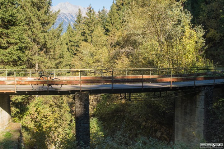 La decauville attraversa splendidi boschi e scavalca piccoli torrentelli con vecchi ponti in metallo.