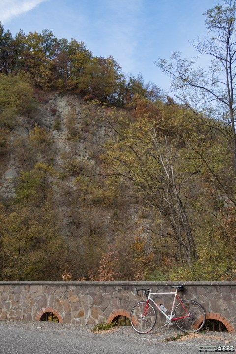 Un tratto della strada provinciale che porta verso il lago di Trebecco