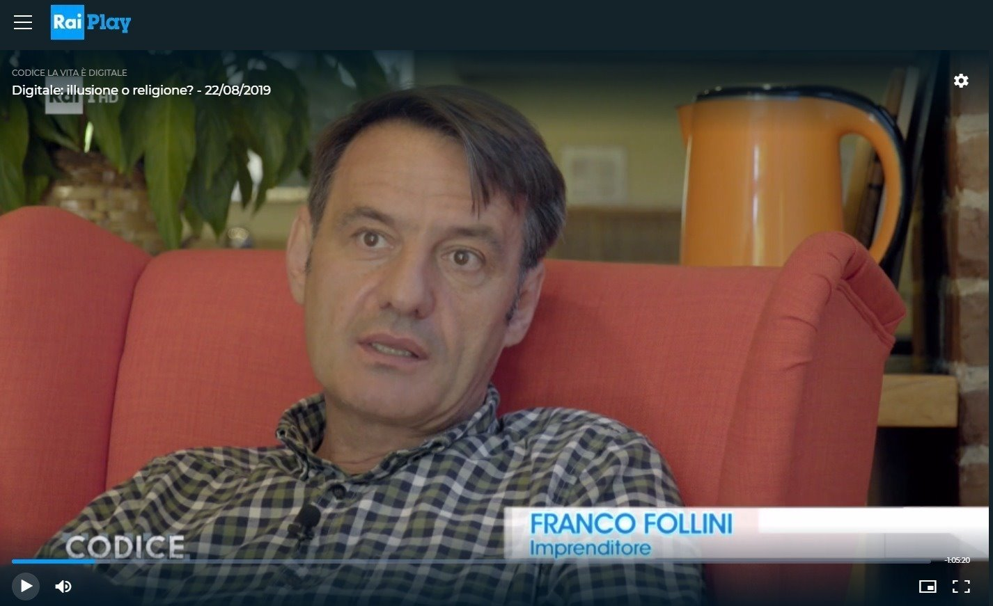 Franco Folini a Codice, RAI 1