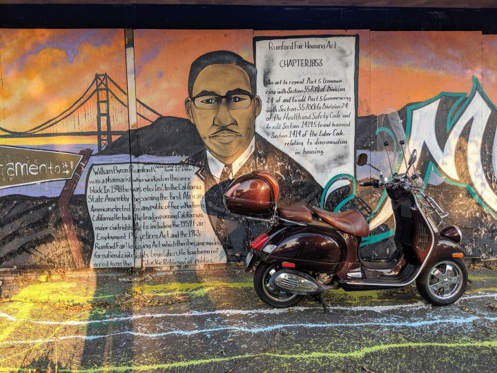 Sacramento Street, Berkeley: mural dedicated to William Byron Rumford (1908-1986)